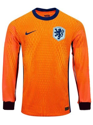 Nethland home long sleeve jersey soccer uniform men's first football kit tops sport shirt 2024 Euro cup